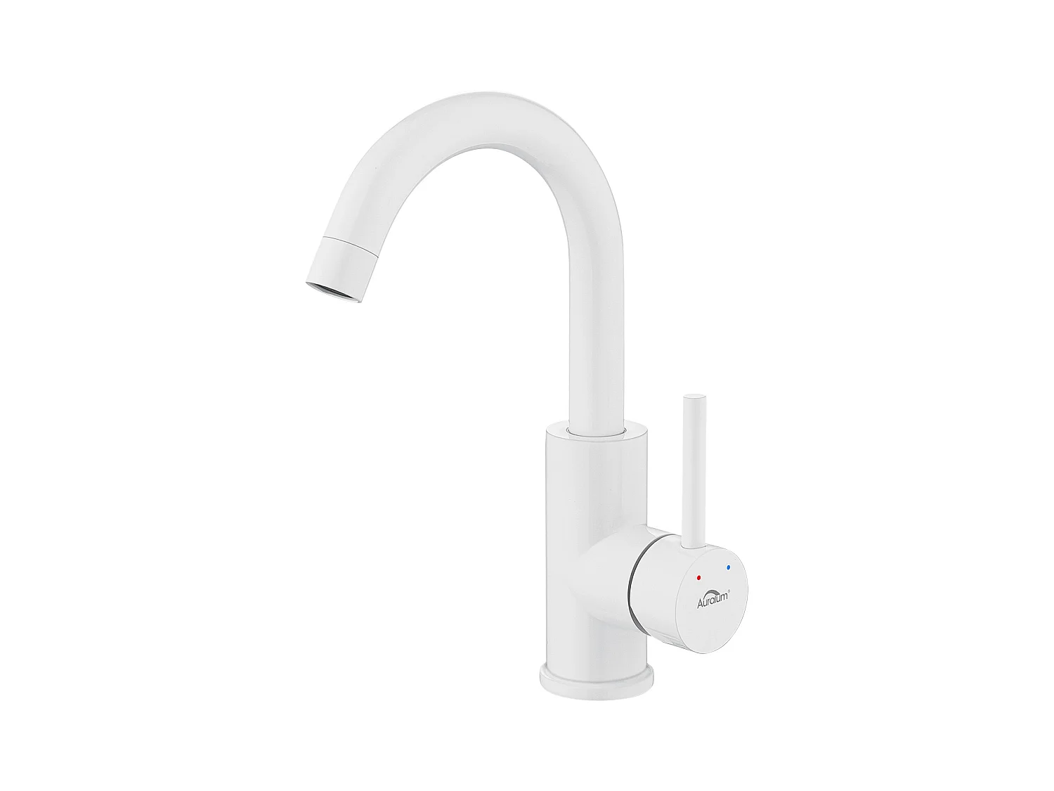 AuraLum Max Rubinetto lavabo bianco U-forme Miscelatore per acqua fredda/calda,Rotazione 360° Rubinetto per lavabo da posare per bagno,Modello UE