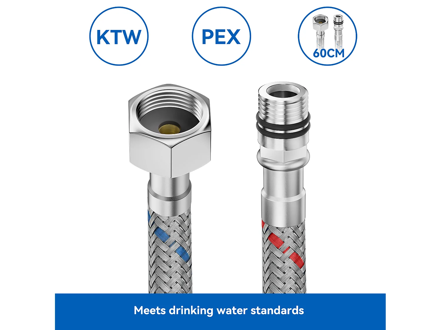 AuraLum Max Robinet Lavabo Blanc U-forme Mitigeur Eau Froide/Chaude en Laiton Rotation 360° Robinet de Vasque à Poser pour Salle de Bains,EU Modèle