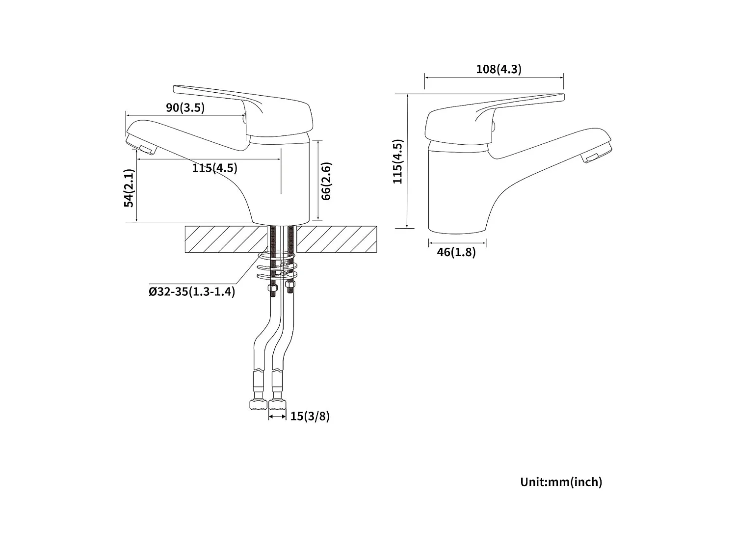 Auralum MAX Waschtischarmatur ohne Ablaufgarnitur, Badarmatur + Waschtischsiphon Edelstahl Anti-Geruch Siphon Rohrsiphon Ø32mm, Chrom