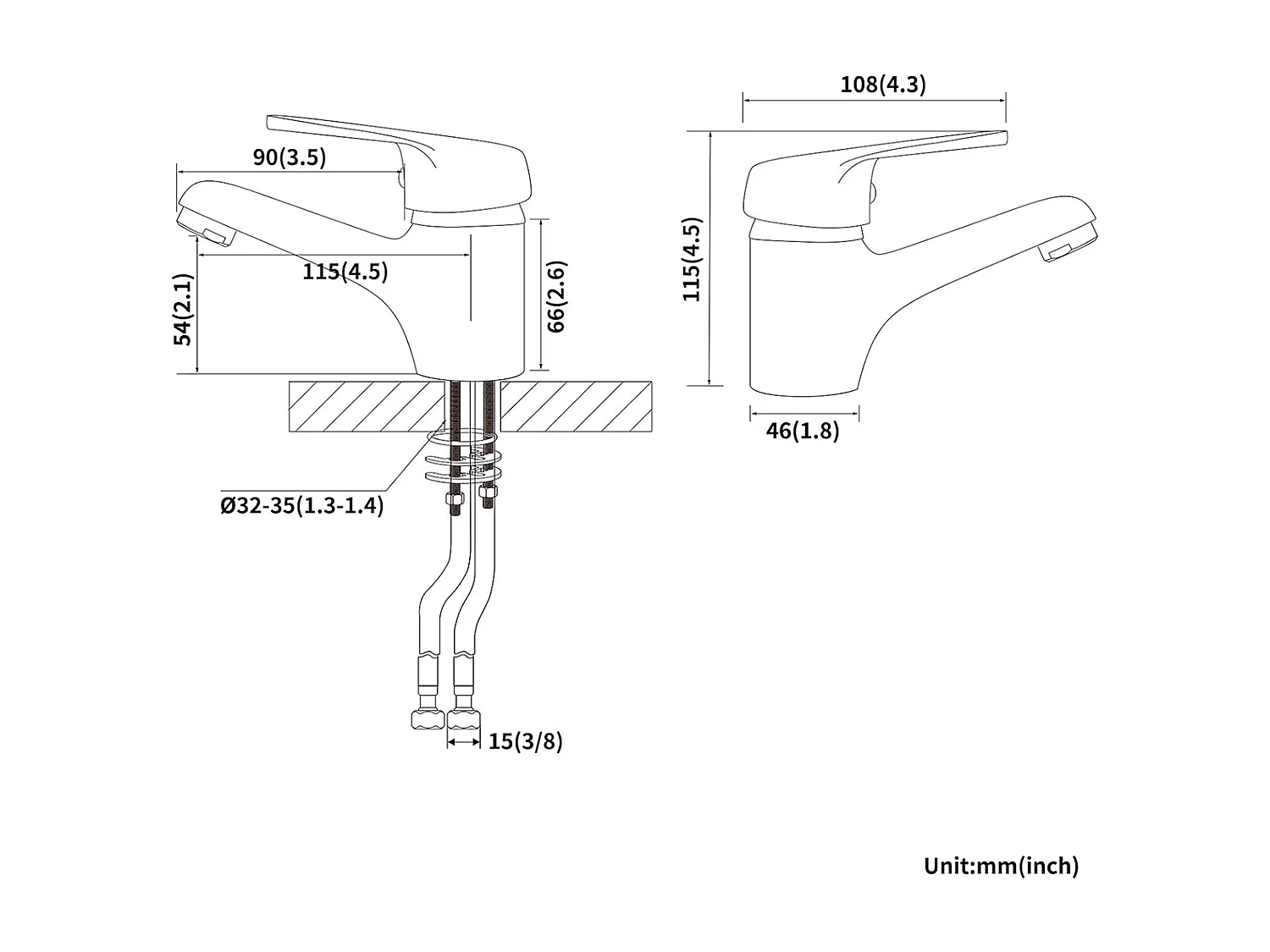 Auralum MAX Mitigeur de Lavabo sans Tirette de Vidage,Robinet Salle de Bain+Siphon de Lavabo Tube de Siphon en Inox Anti-odeurs Siphon Ø32 mm,Chromé