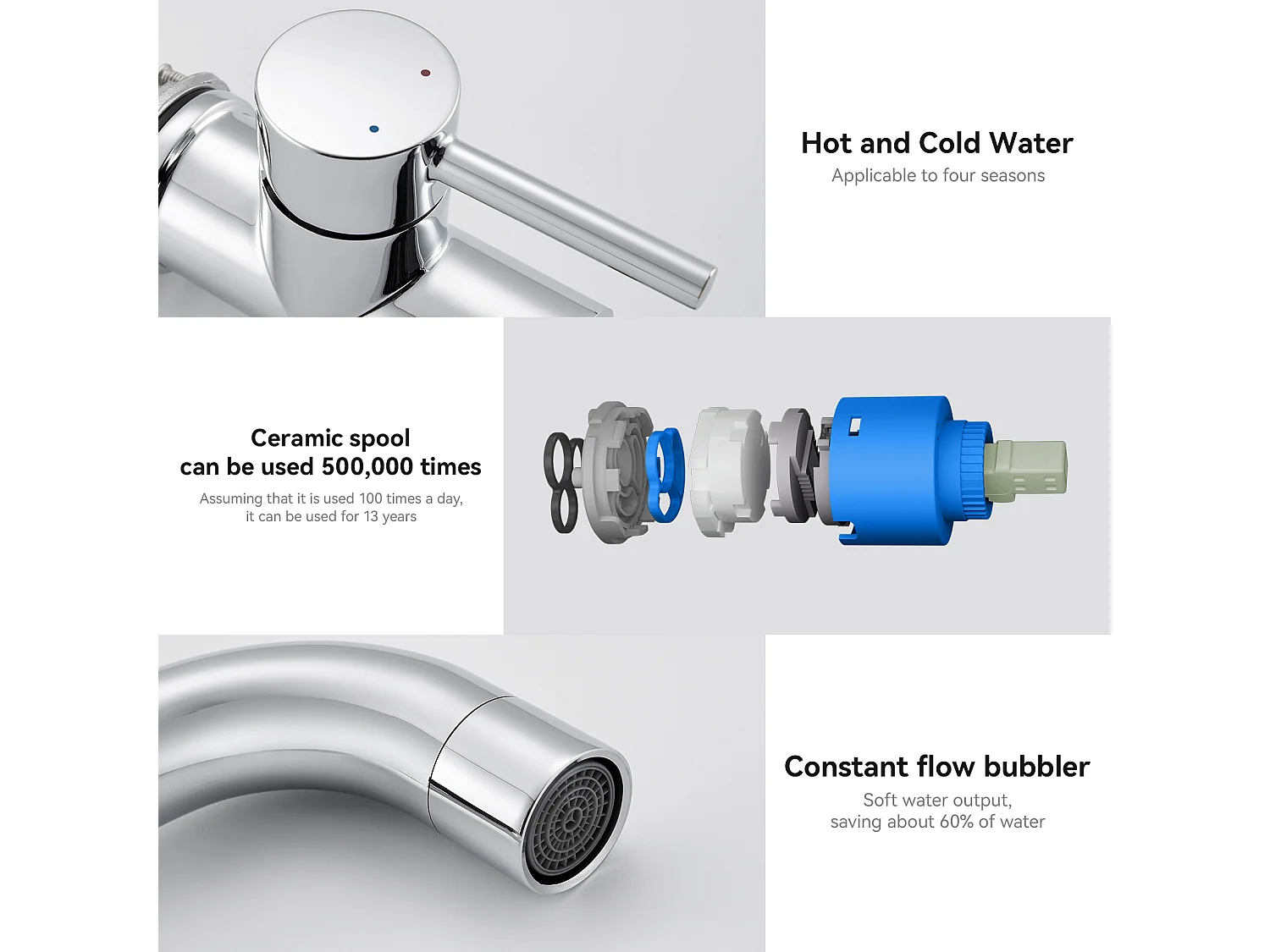 Mezclador Lavabo,RoBinet LavaboPivotante 360°,con Aireador Demotable+Sifón Lavabo Forma U Tubo de Sifón de Inox Anti-olores,Ø32 mm,Cromado