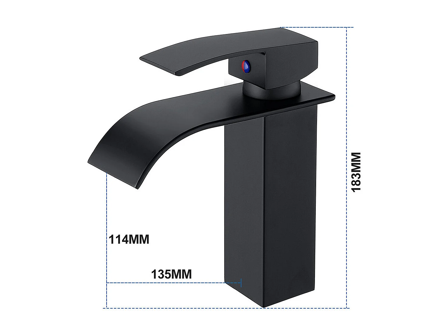 Auralum max WasmengkraanO Waterval Wastafel/Wastafel Kraan+Set Badkamer Accessoire 6 Stuks,Zelfklevend/boren,Rvs,Zwart