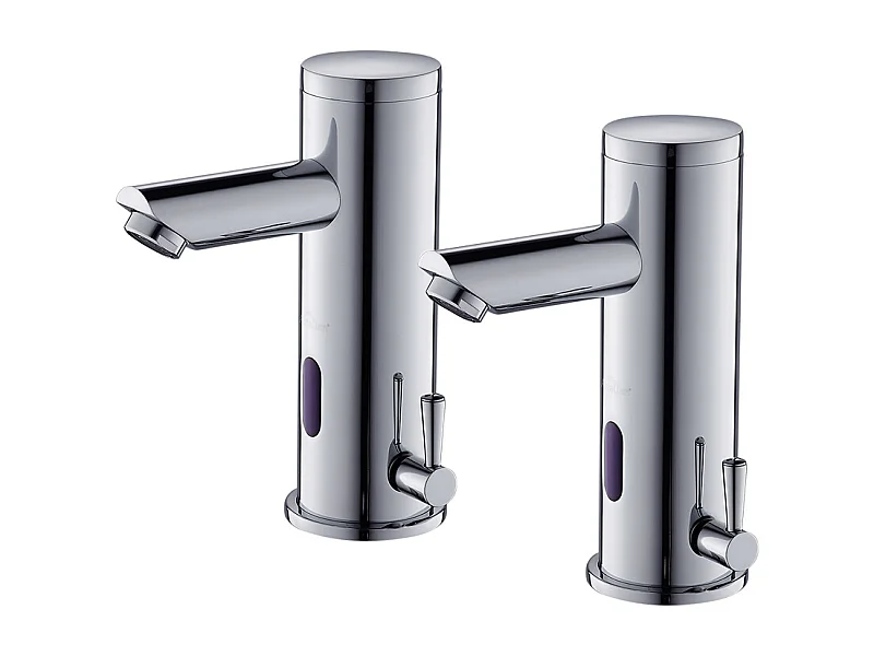 2 STKS Elektronische Infrarood Wastafel Mengkraan Warm Koud Water Automatische Mengkraan LaiTon Chrome Automatische Wastafelkraan Badkamer