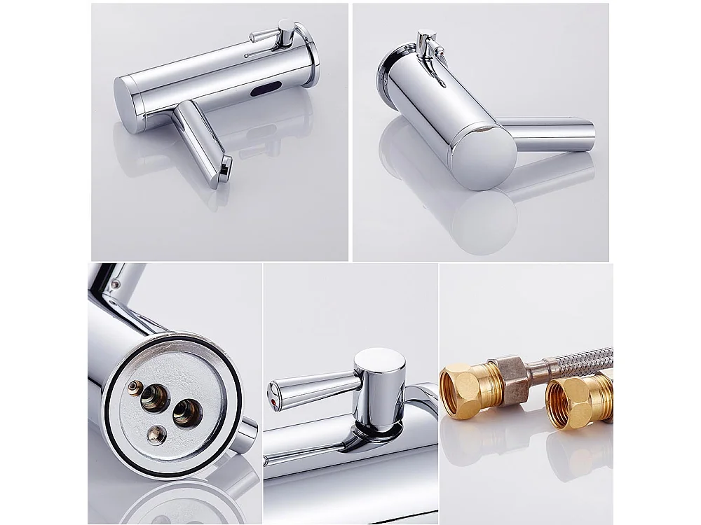 2 STKS Elektronische Infrarood Wastafel Mengkraan Warm Koud Water Automatische Mengkraan LaiTon Chrome Automatische Wastafelkraan Badkamer