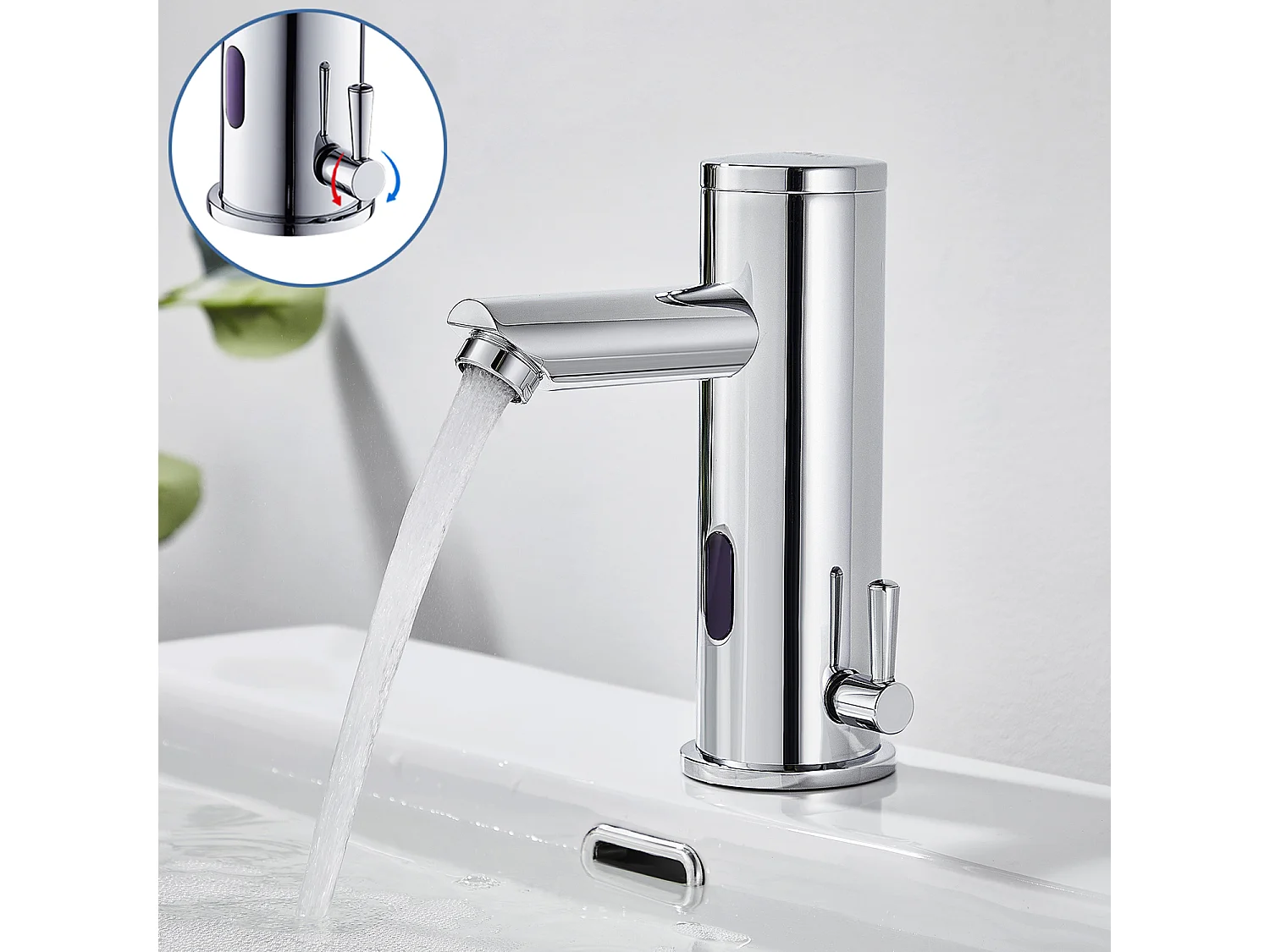 2 STKS Elektronische Infrarood Wastafel Mengkraan Warm Koud Water Automatische Mengkraan LaiTon Chrome Automatische Wastafelkraan Badkamer