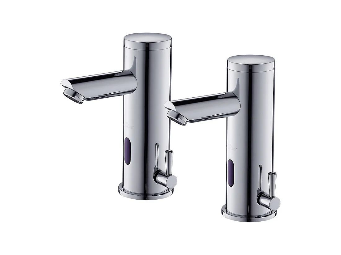 2 STKS Elektronische Infrarood Wastafel Mengkraan Warm Koud Water Automatische Mengkraan LaiTon Chrome Automatische Wastafelkraan Badkamer