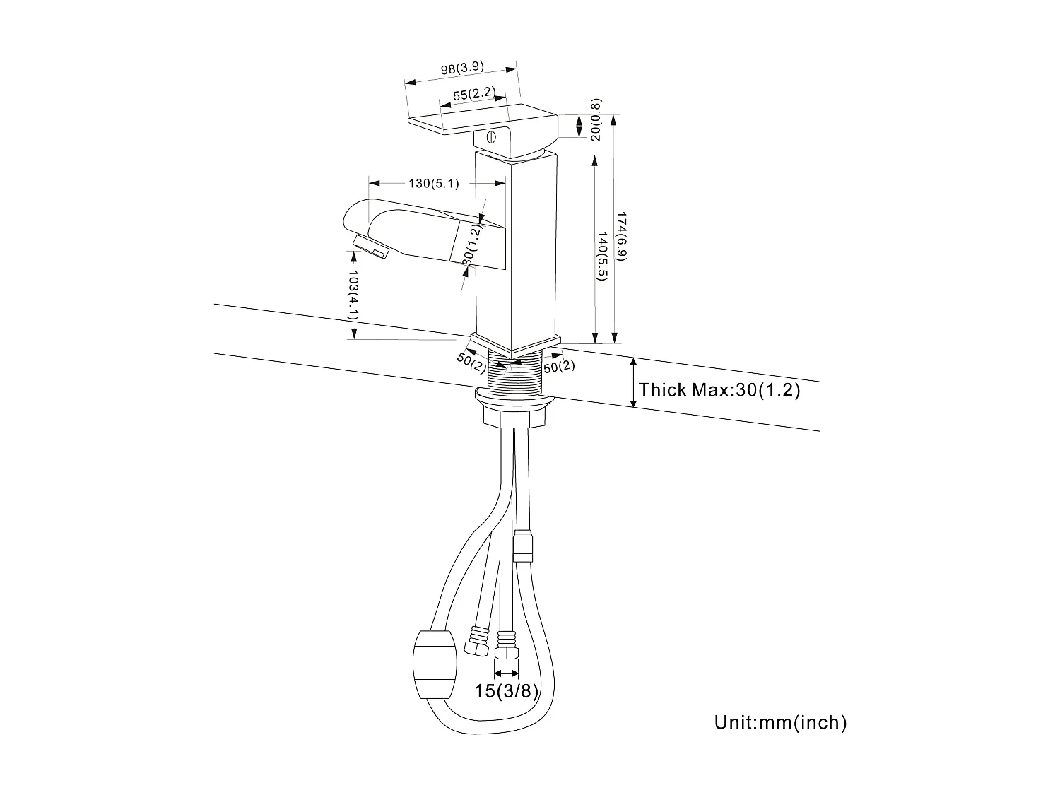 2pcs Mitigeur Lavabo avec Douchette Extractible Robinet Salle De Bain avec 2 Fonctions Robinetterie Mitigeur Eau Chaude Froide pour WC, Noir