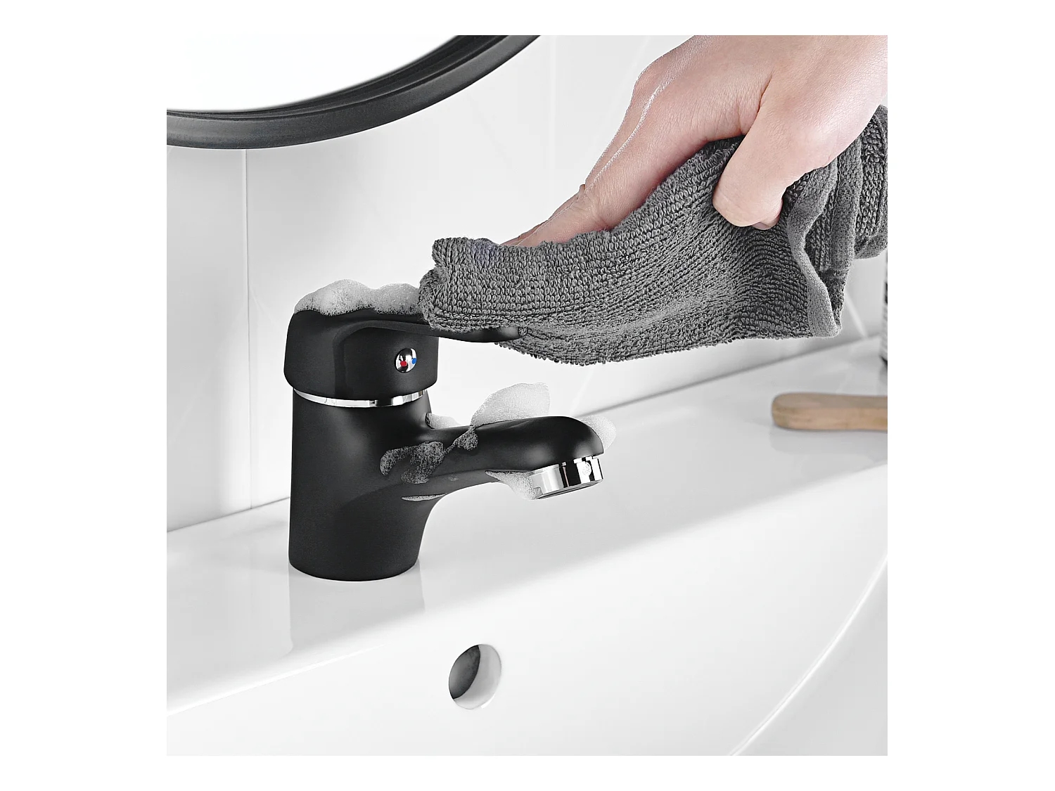 Auralum Max Zwart Wastafelmengkraan met afneembare Bubbler Messing wastafelmengkraan met Verstelbare Keramische klepkern Warm/Koud Water