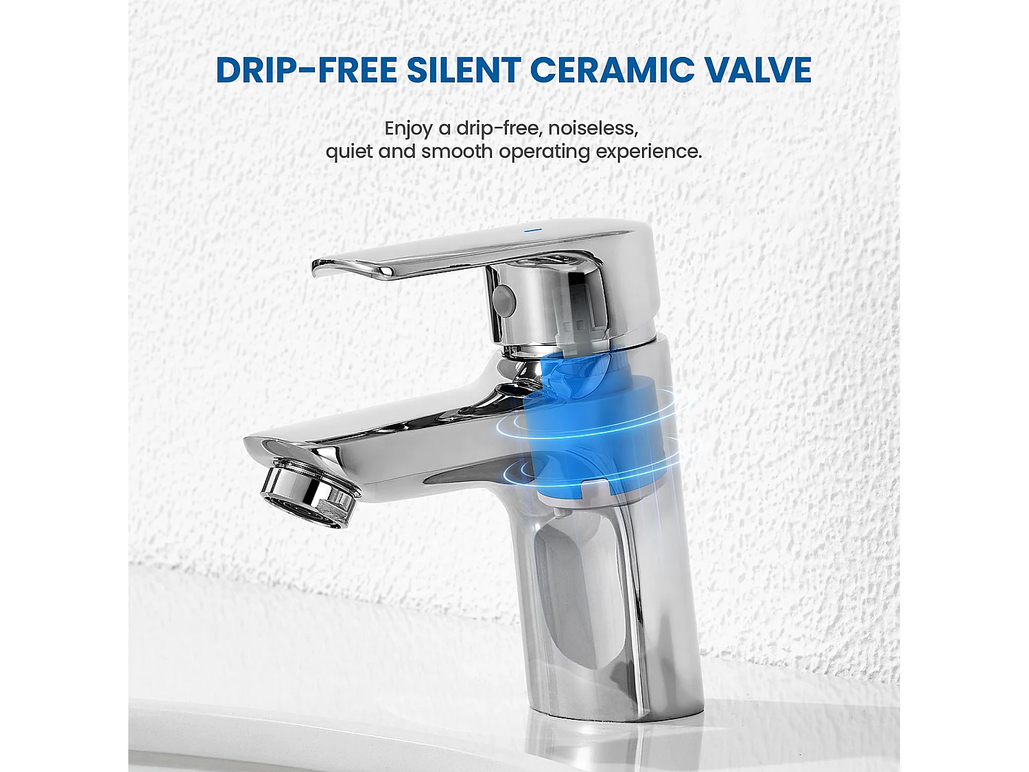 Mezclador Lavabo Monoagujero Cromado con Agujero de Tirador VidaGe, AGUA Fría/Cálida+Bonde Lavabo Bonde Pop-up con Desbordamiento Automático