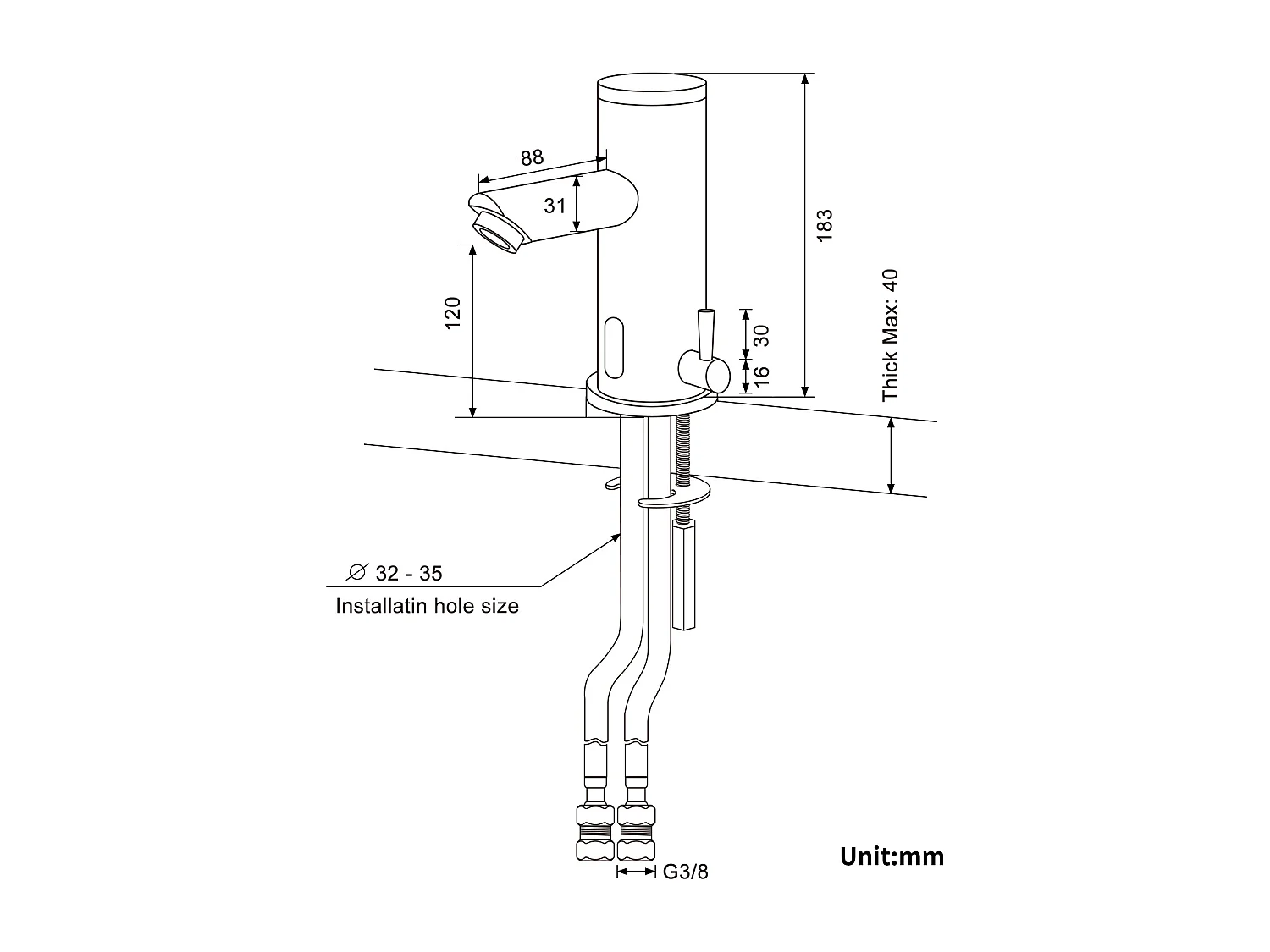 Auralum max Elektronische Infrarood Wastafelmengkraan Koud/Warm Water Messing Chroom+Handdoekhouder Badkamer Zelfklevend/Boren,Geborsteld