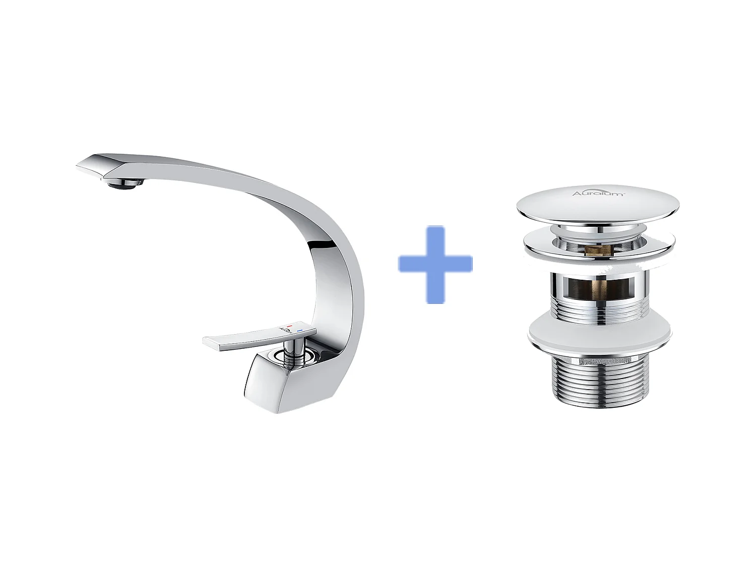 Arc Miscelatore LavaboIn Ottone Monoforo con Schiumatore Smontabile+Bonde de Lavabo Bonde Pop-up con Trop-plein Automatico Universale