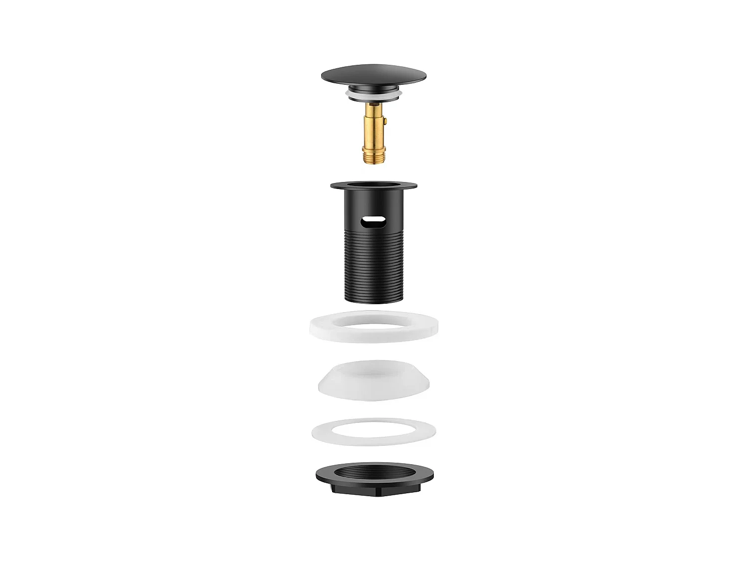 Mitigeur Lavabo Capteur Infrarouge Intelligent Automatique,Noir,Eau Chaude/Froide+Bonde Lavabo Bonde Pop-up avec Trop-plein Automatique Universelle