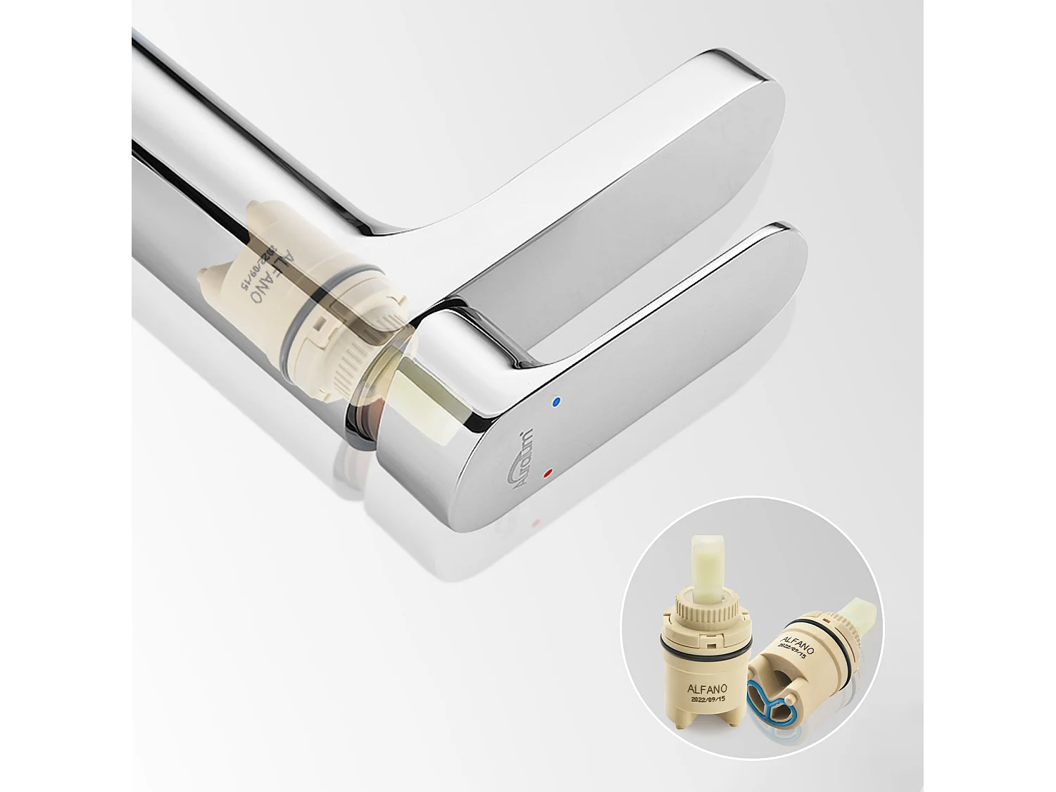 Robinet Salle Bain Moderne, Mitigeur Lavabo,Finition or Rose,Chromé+Siphon de Lavabo Forme U Tube de Siphon Anti-odeurs Siphon Ø32 mm,Chromé