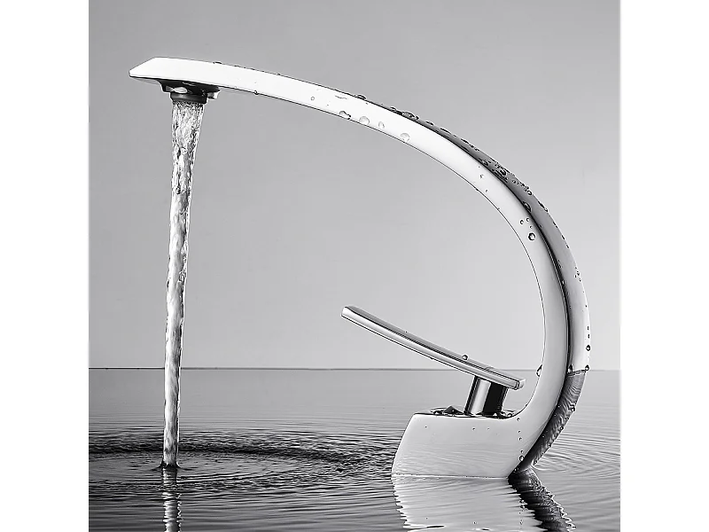 AuraLum Max Robinets de lavabo de salle bains Chromé Robinet mitigeur de salle de bains Robinet de lavabo en laiton Mitigeur de lavabo ,EU Modèle