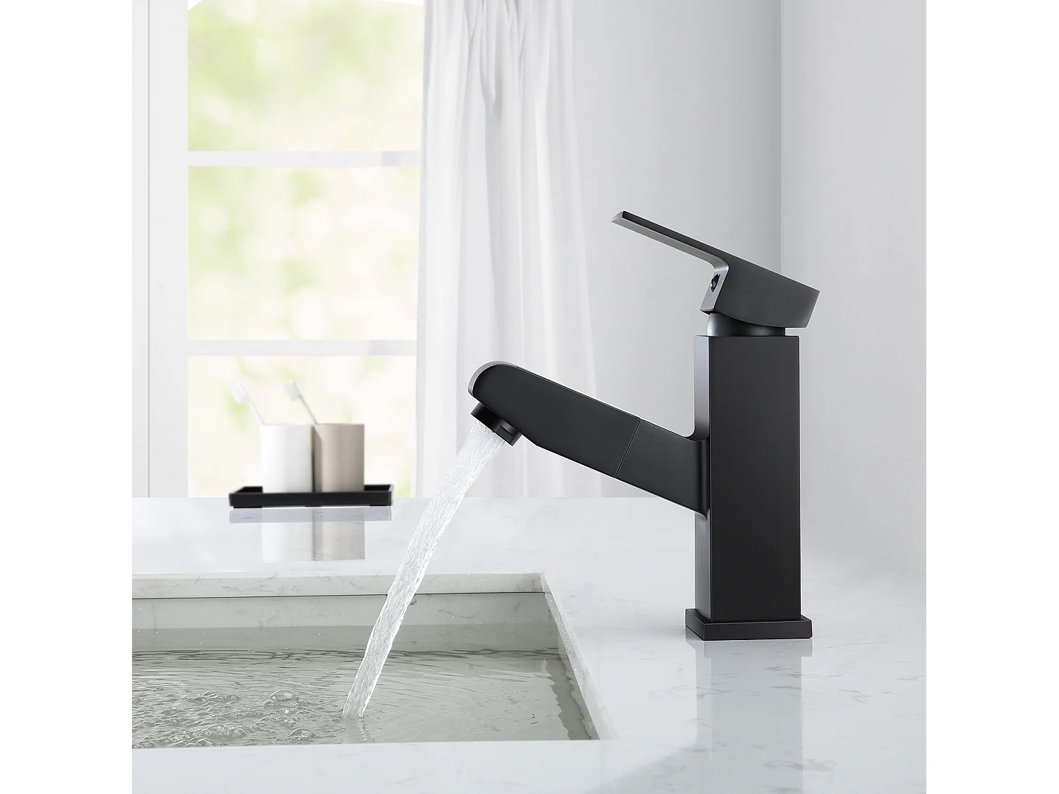 Robinet salle bain douchette noir,levier unique,eau chaude/froide avec 2 tuyaux, mitigeur lavabo robinet lavabo mitigeur salle de bain robinet