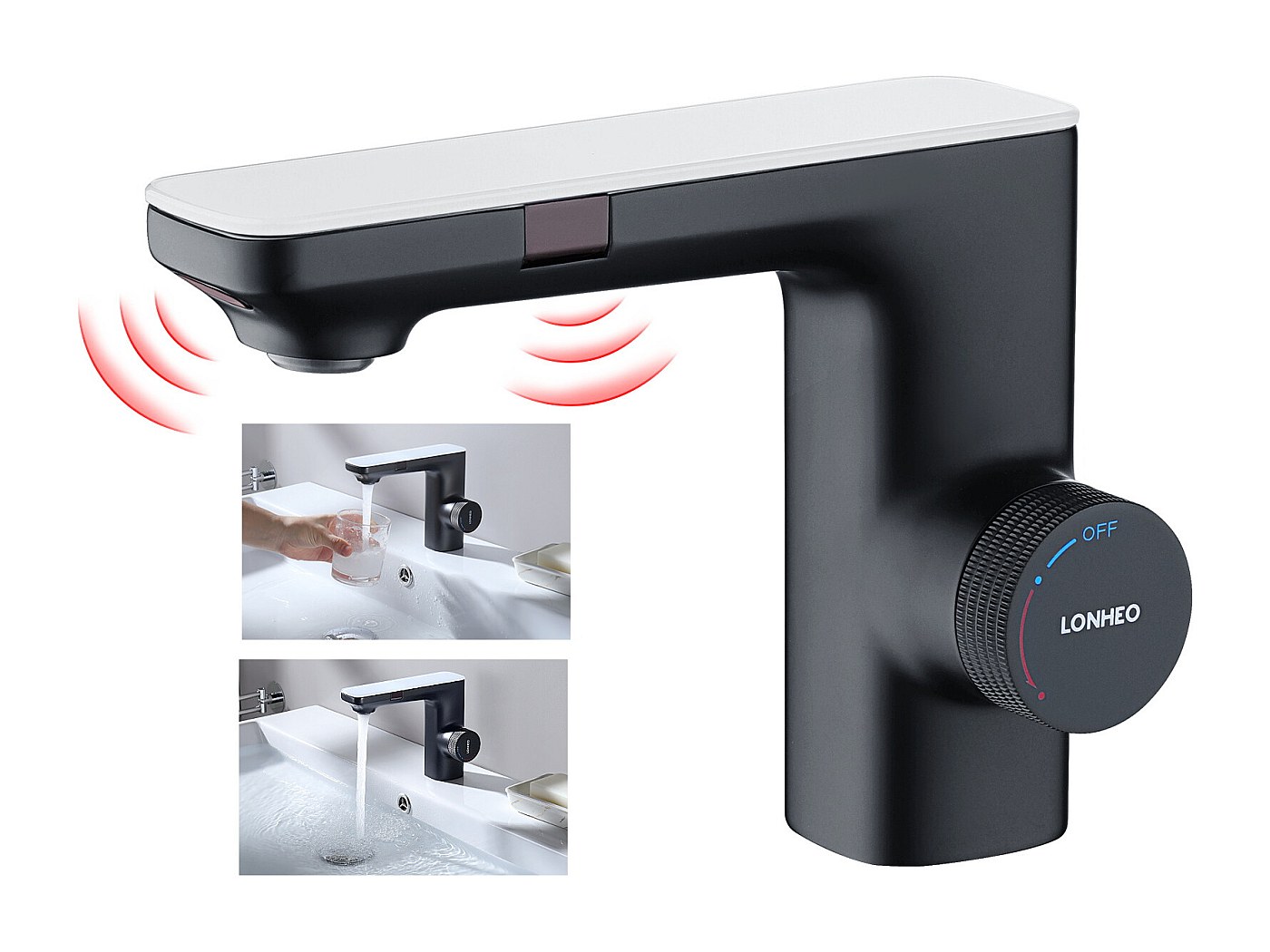 Zilimontt Robinet Lavabo Intelligent à Capteur Infrarouge - Mitigeur Automatique Eau Chaude/Froide Chromé