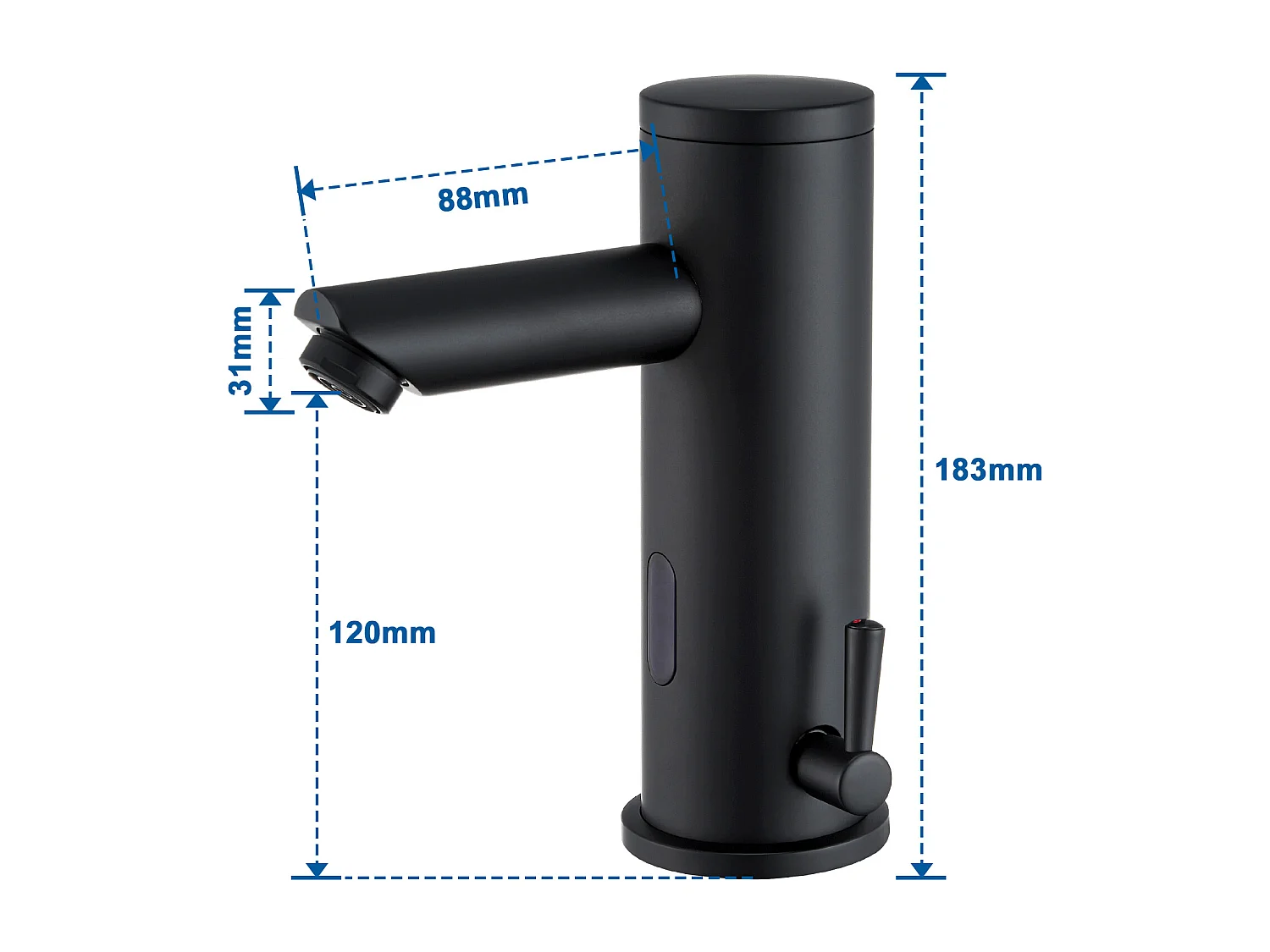 Grifo de lavabo infrarrojo Negro totalmente automático Agua Fría/Caliente Grifo mezclador Baño de Latón Con válvula antirretorno