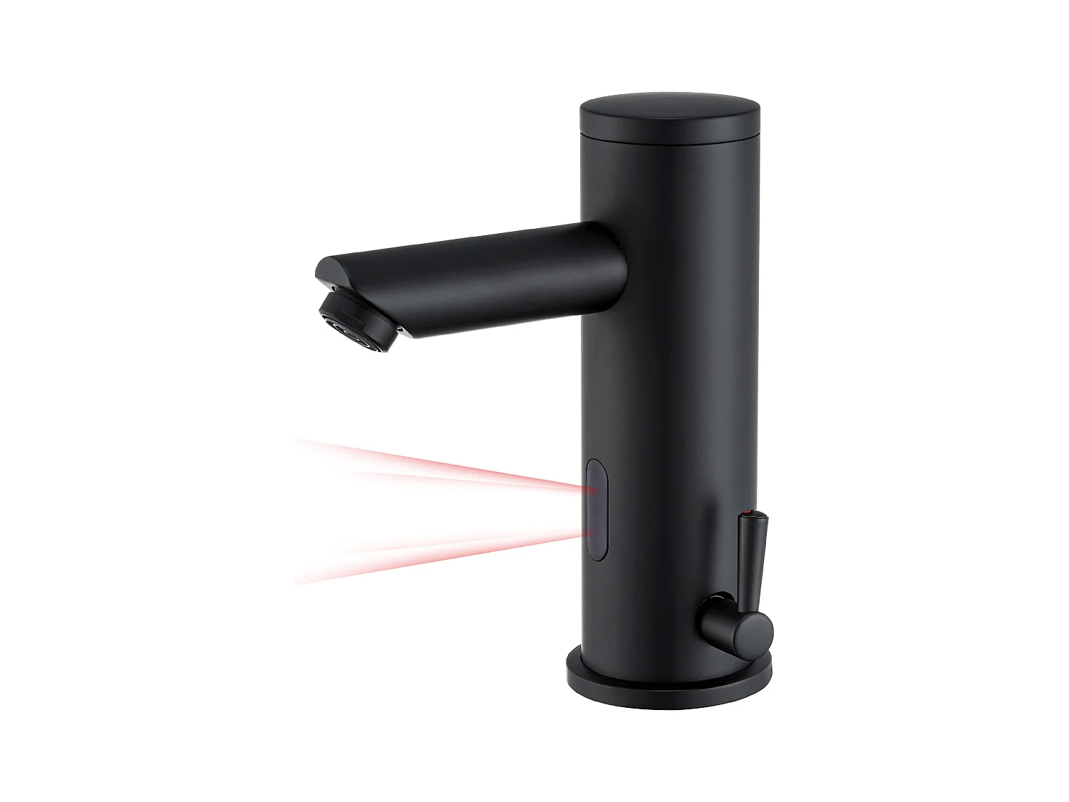 Robinet de lavabo infrarouge Noir entièrement automatique Eau Froide/Chaude Robinet mitigeur Salle de bain en Laiton Avec valve anti-retour