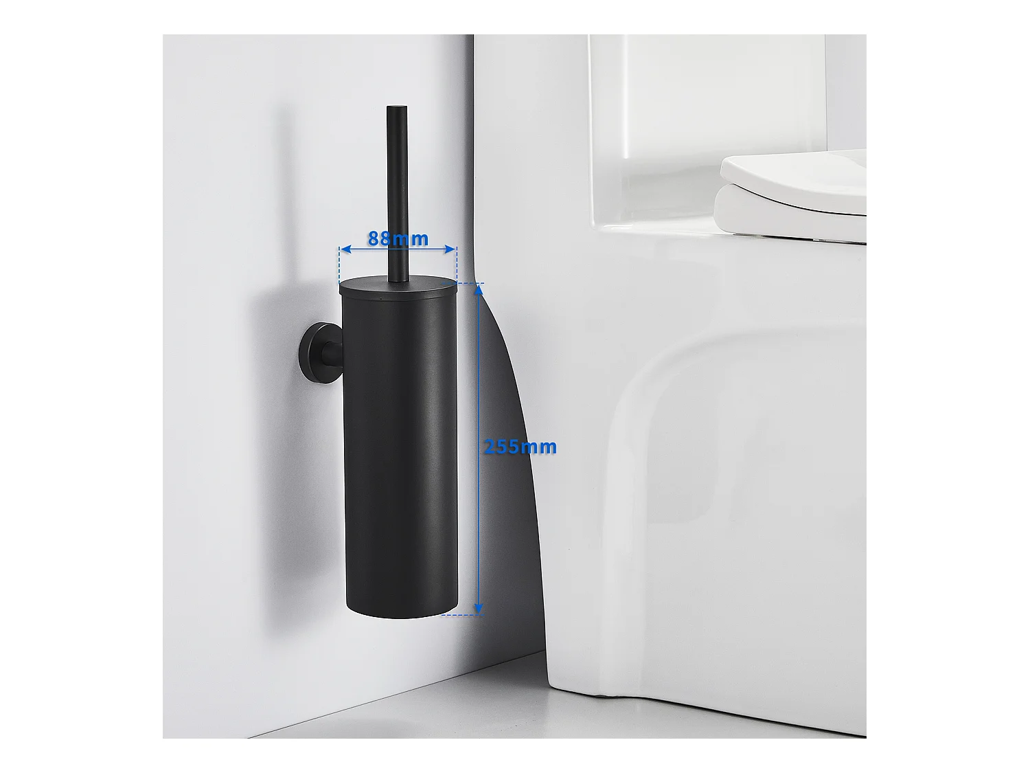 Mitigeur de Lavabo Doré Rotatif à 360°,Eau Chaude/Froide,Barboteur Démotable+Brosse Toilettes WC Suspendu avec Support de Brosse, Acier INOX,Noir