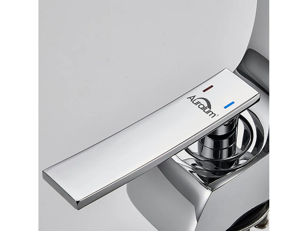 Arc Mezclador Lavabo de Latón Diseño Moderno Monoagujero con Espumador Desmontable Cartucho Cerámica Grifo para Lavabo Lavabo Baño