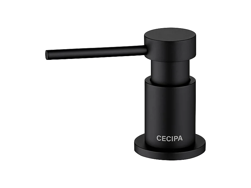 Cecipa MAX Küchenseifenspender mit 300-ml-Behälter + 1,25 m Silikon-Verlängerungsschlauch – schwarzer Seifenspender für die Spüle