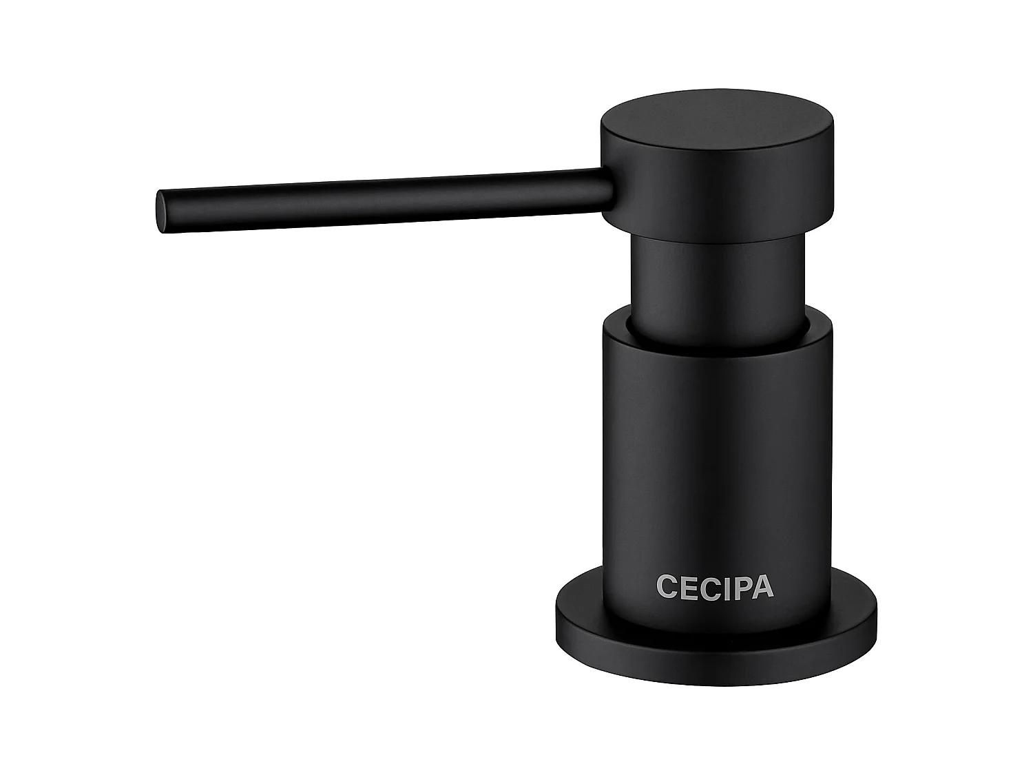 Cecipa MAX Distributeur de Savon de Cuisine avec Récipient de 300ML + Tuyau d'extension en Silicone de 1,25M - Distributeur de Savon pour Evier Noir