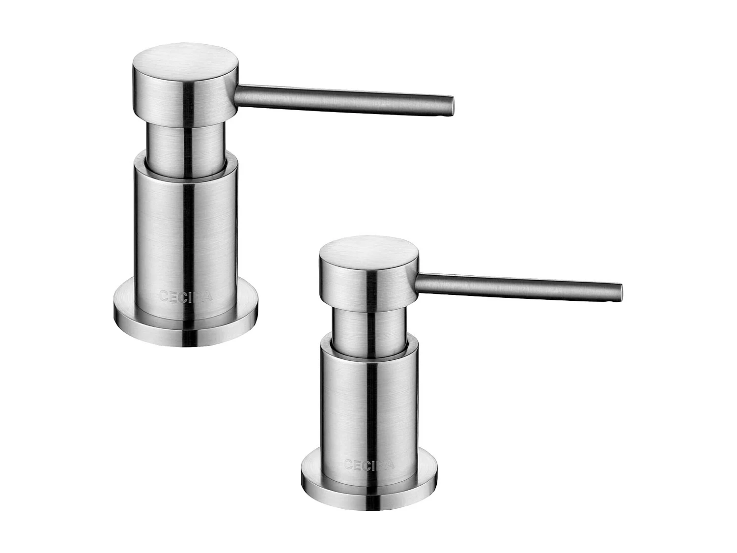 Dispensador de jabón de cocina cepillado, 2 uds., dispensador de jabón para fregadero con contenedor de 300ML + manguera de extensión de silicona de 1,25 M