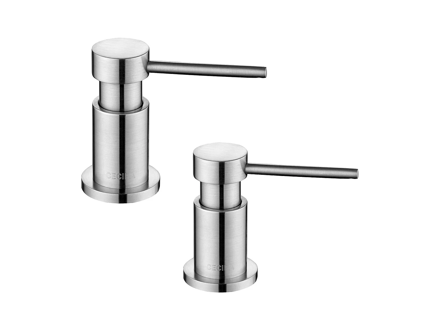 2PCS Distributeur de Savon de Cuisine Brossée Distributeur de Savon pour Evier avec Récipient de 300ML + Tuyau d'extension en Silicone de 1,25M
