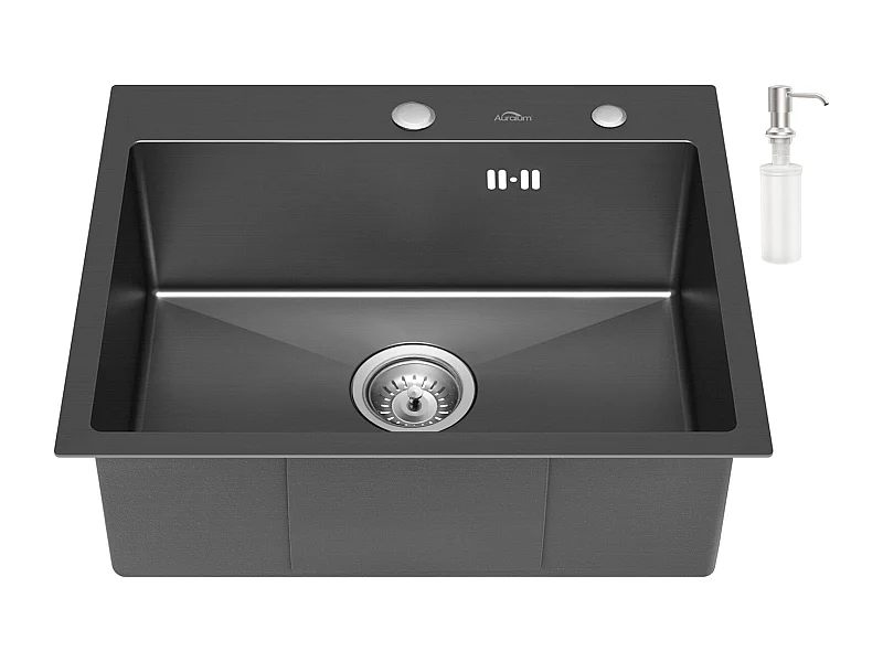 AURALUM MAX  Évier Cuisine 1 Bac 55*45CM Noir