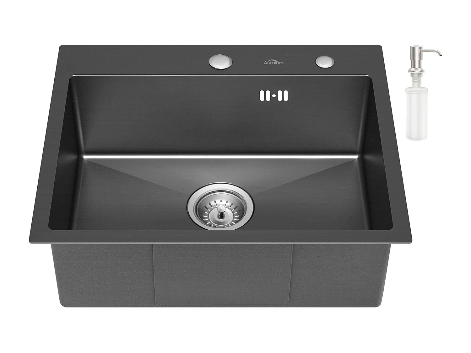 AURALUM MAX Fregadero Cocina 1 Bandeja 55*45CM Negro