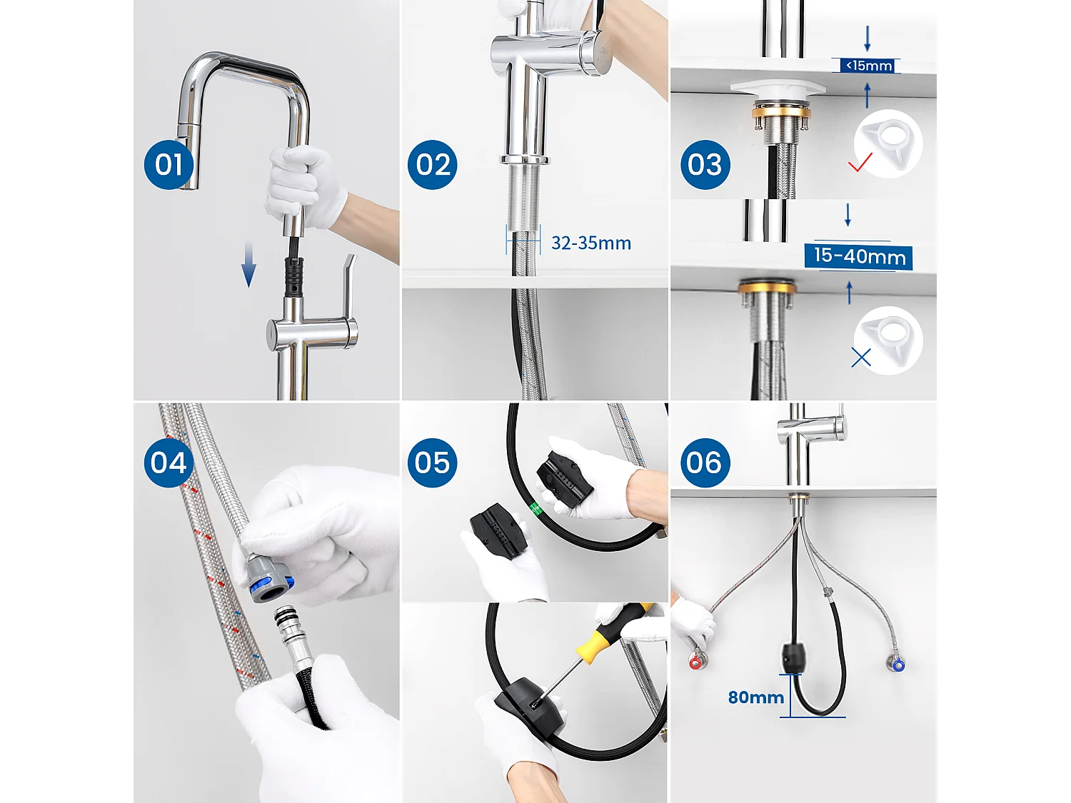 1 Bac Évier Cuisine en Granit,55*45*20cm,Kit Vidage,Gris +Robinet Cuisine avecDouchette Extractible,2 Fonctions,Barboteur démontable,Chromé