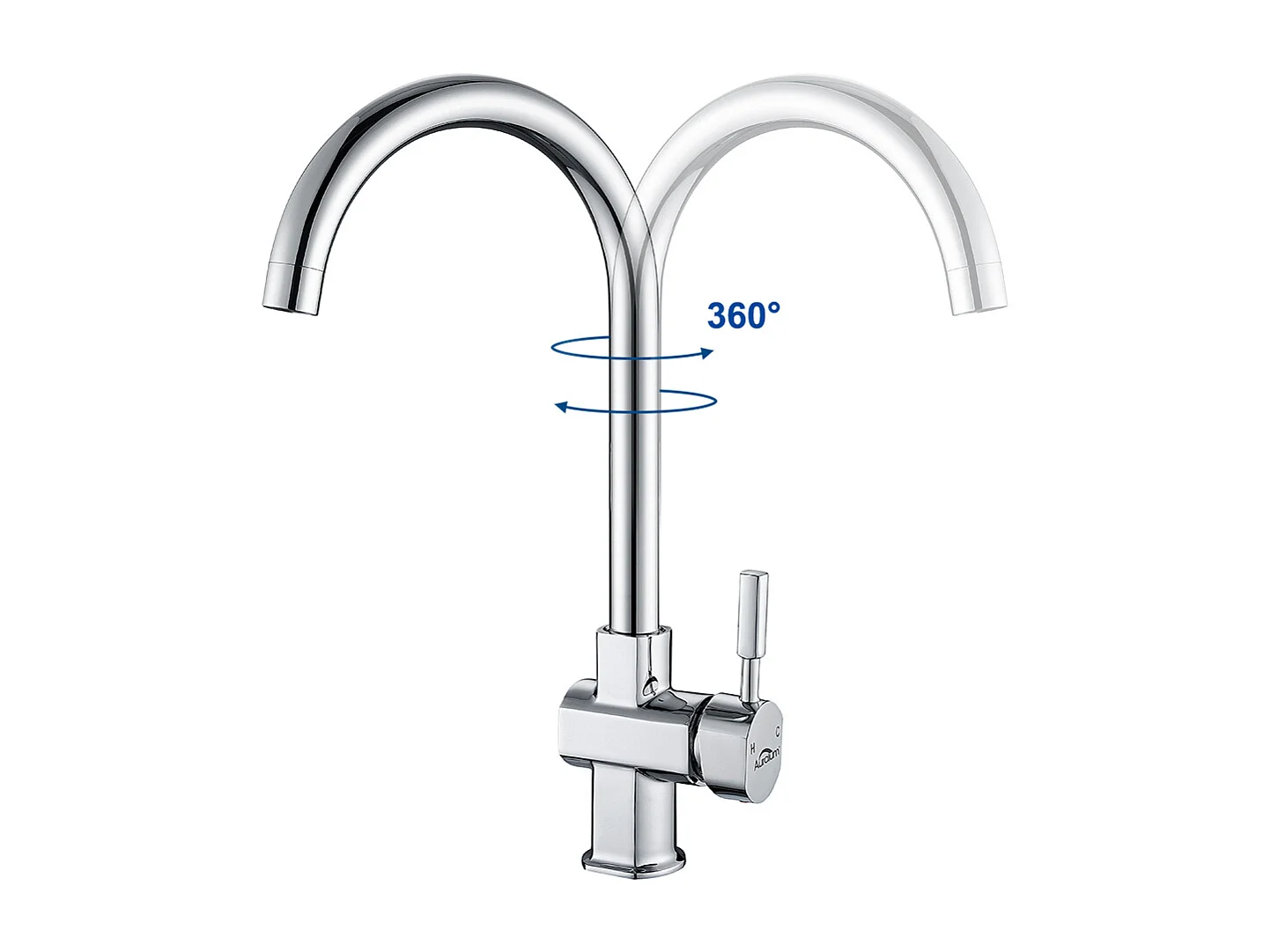 Lavello cucina 1 vasca  55*45CM Lavello incasso e da posare con distributore di sapone+rubinetto da cucina cromato girevole 360° Acqua fredda/calda