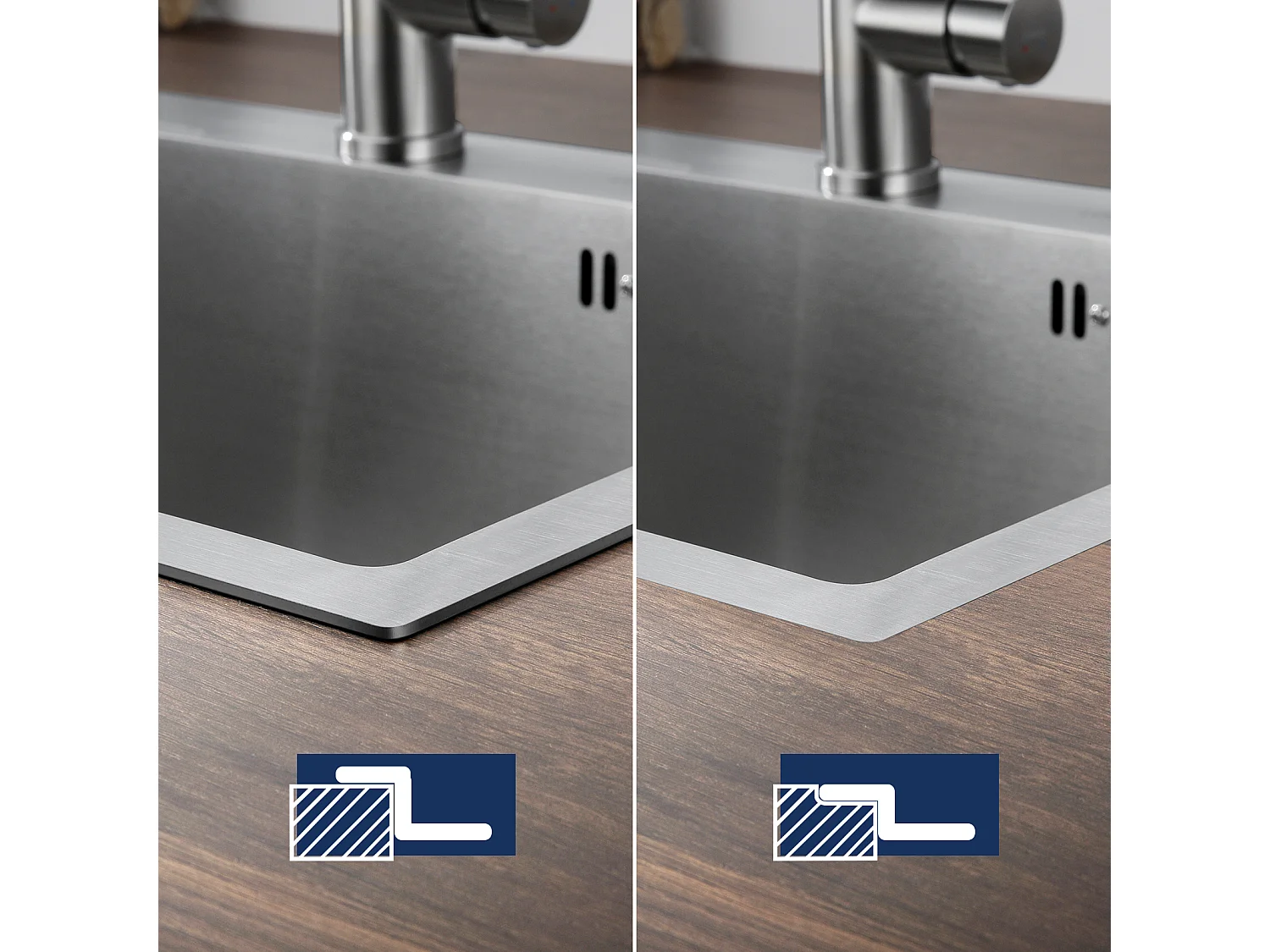 2en1 Évier Cuisine Brossé 68x45x19CM avec Distrubuteur savon Égouttoir Panier+Mitigeur Cuisine avec Douchette Extractible Rotatif 360°,Brossé