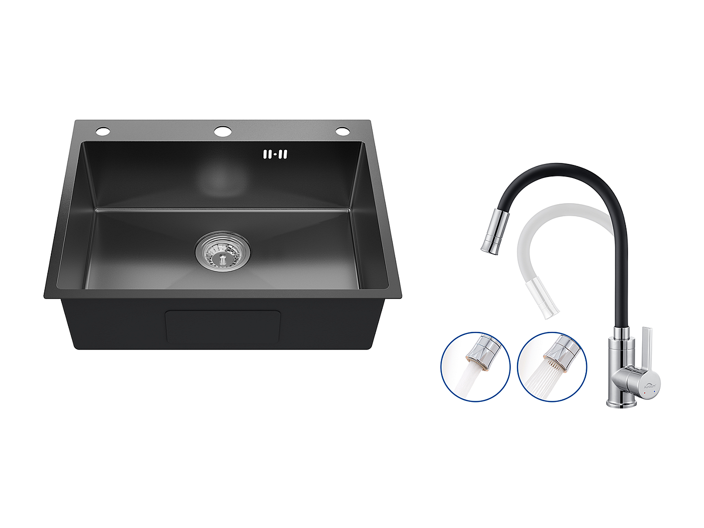 Cuisine complète laquée 3m20 TARA noir avec colonne four - Achat