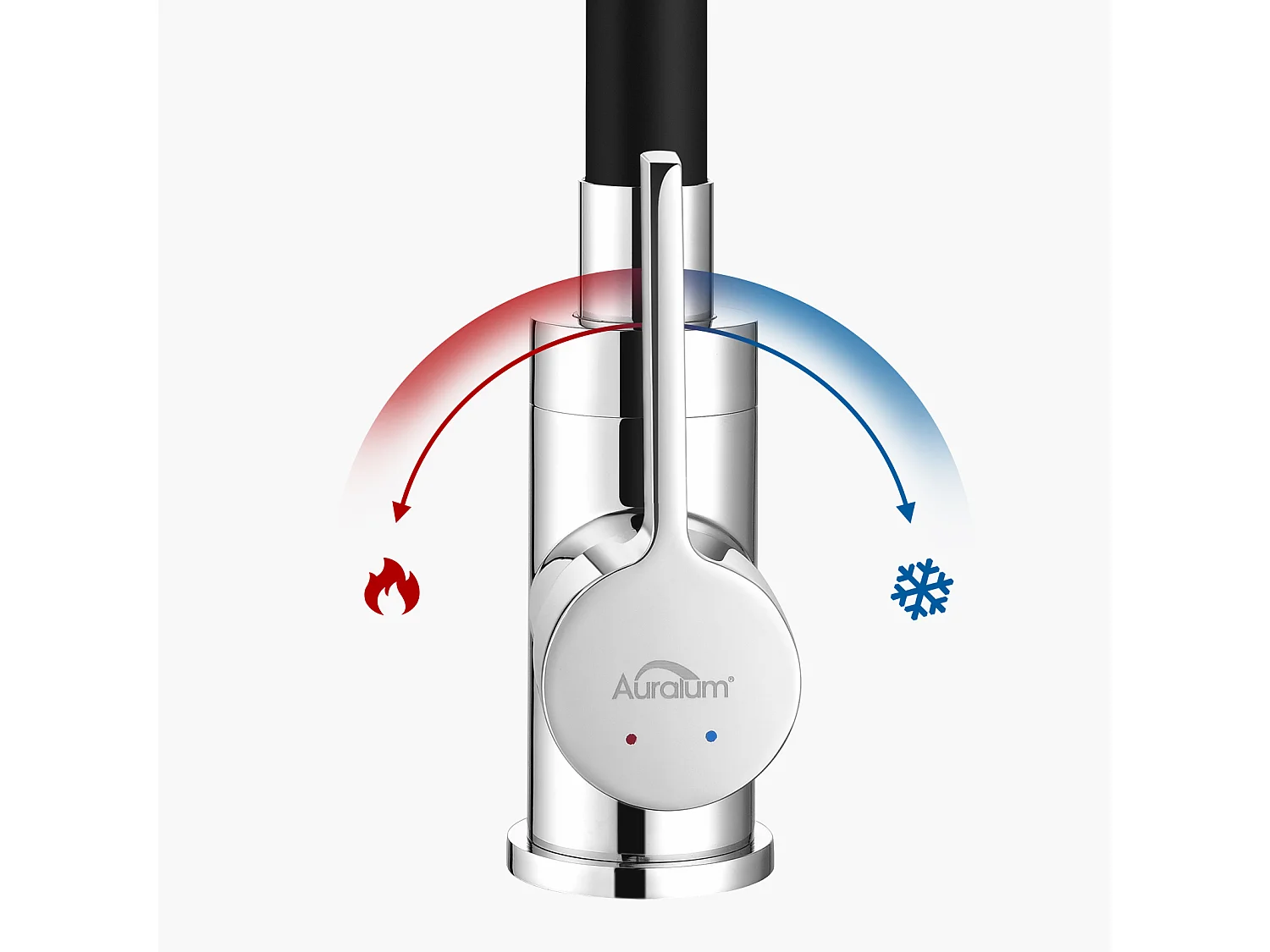 Auralum max Évier Cuisine 1 Bac 60*44*20CM,inox,à Encastrer/sous-plan avec Panier Drainage,Nano Silver+Robinet Cuisine Flexible Bec Haut Orientable