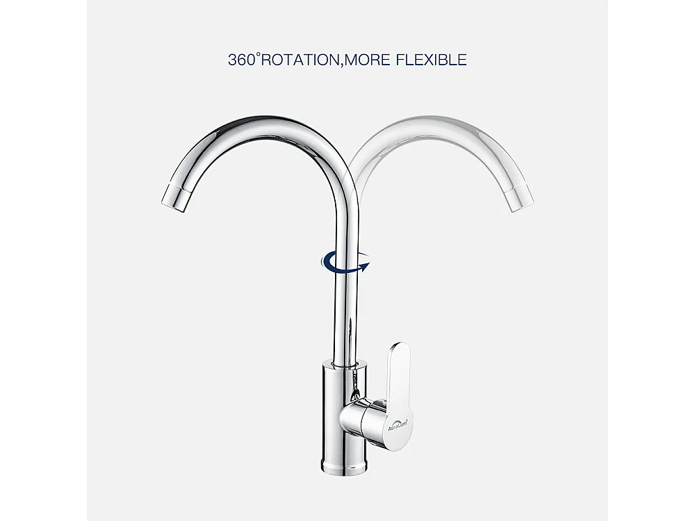 1 Bac Évier Cuisine en Granit,55*45*20cm,Kit de Vidage,Noir+ Robinet de Cuisine Chromé Pivotant à 360°  Eau Froide /Chaude