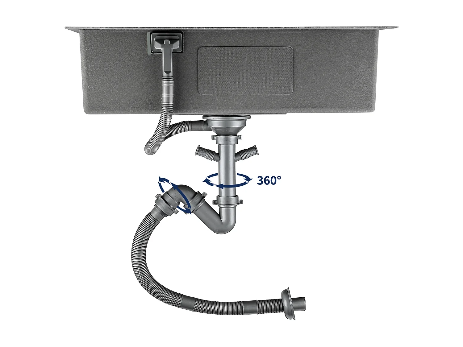 LONHEO MAX 2 en1 Fregadero Cocina Cepillado 68x45x19CM con Distributor Jabón Escurridor Cesta