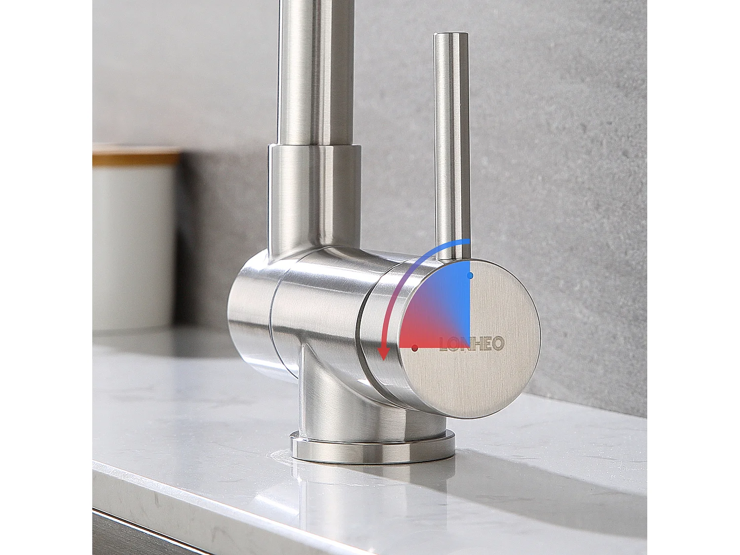 2 en1 Évier de Cuisine 1 Bac 55*44*19CM, à Encastrer/Fleur/ Sous-Plan, Brossé+Mitigeur Cuisine en Acier Inox 304 Rabattable Pivotant à 360°