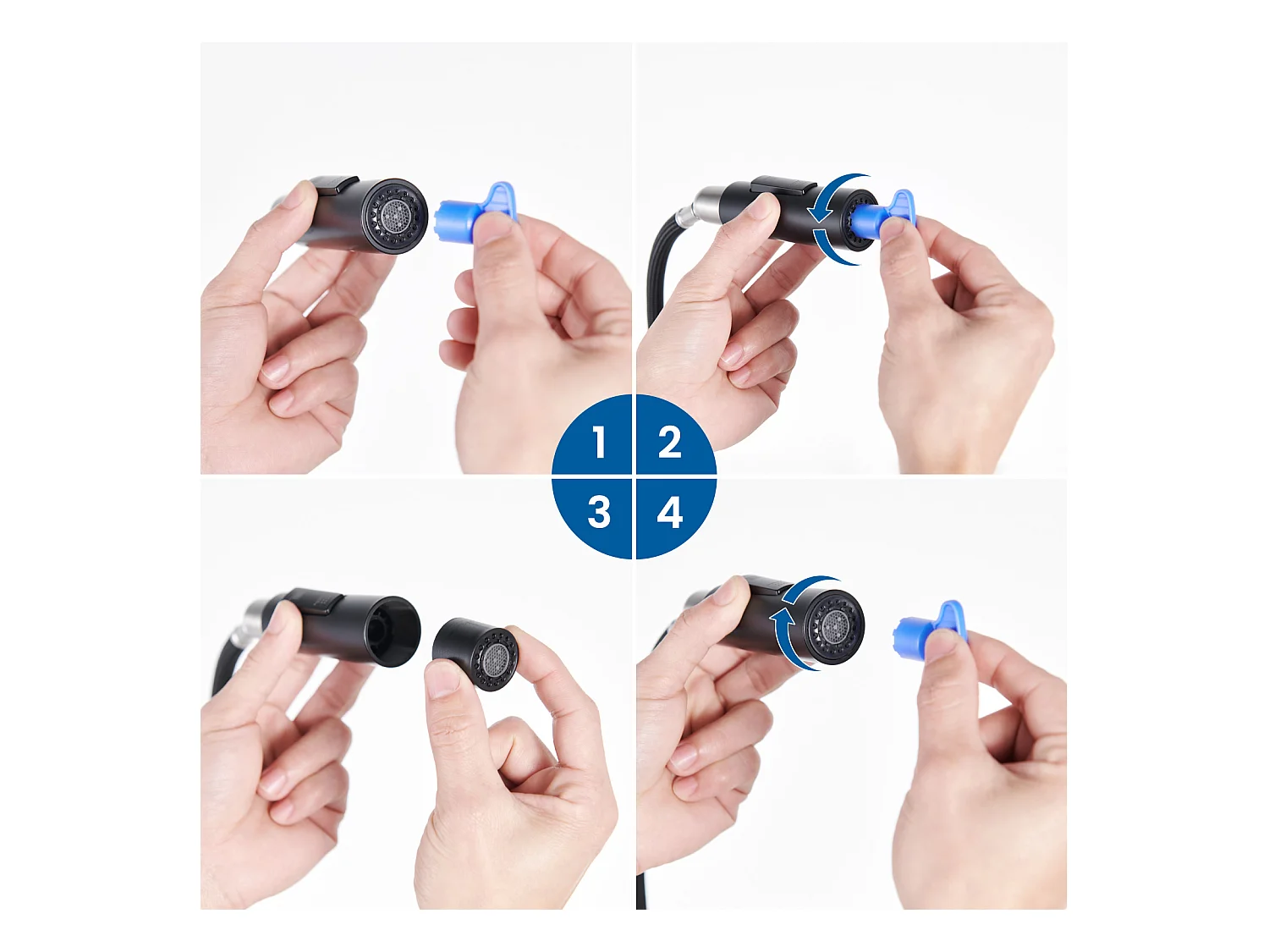 Fregadero Cocina1Bac 58*45*18CM,con Escurridor Fregadero Enrollable/Distribuidor Jabón+Grifero Cocina conDucha Extraíble 2 Modos Jets, Negro