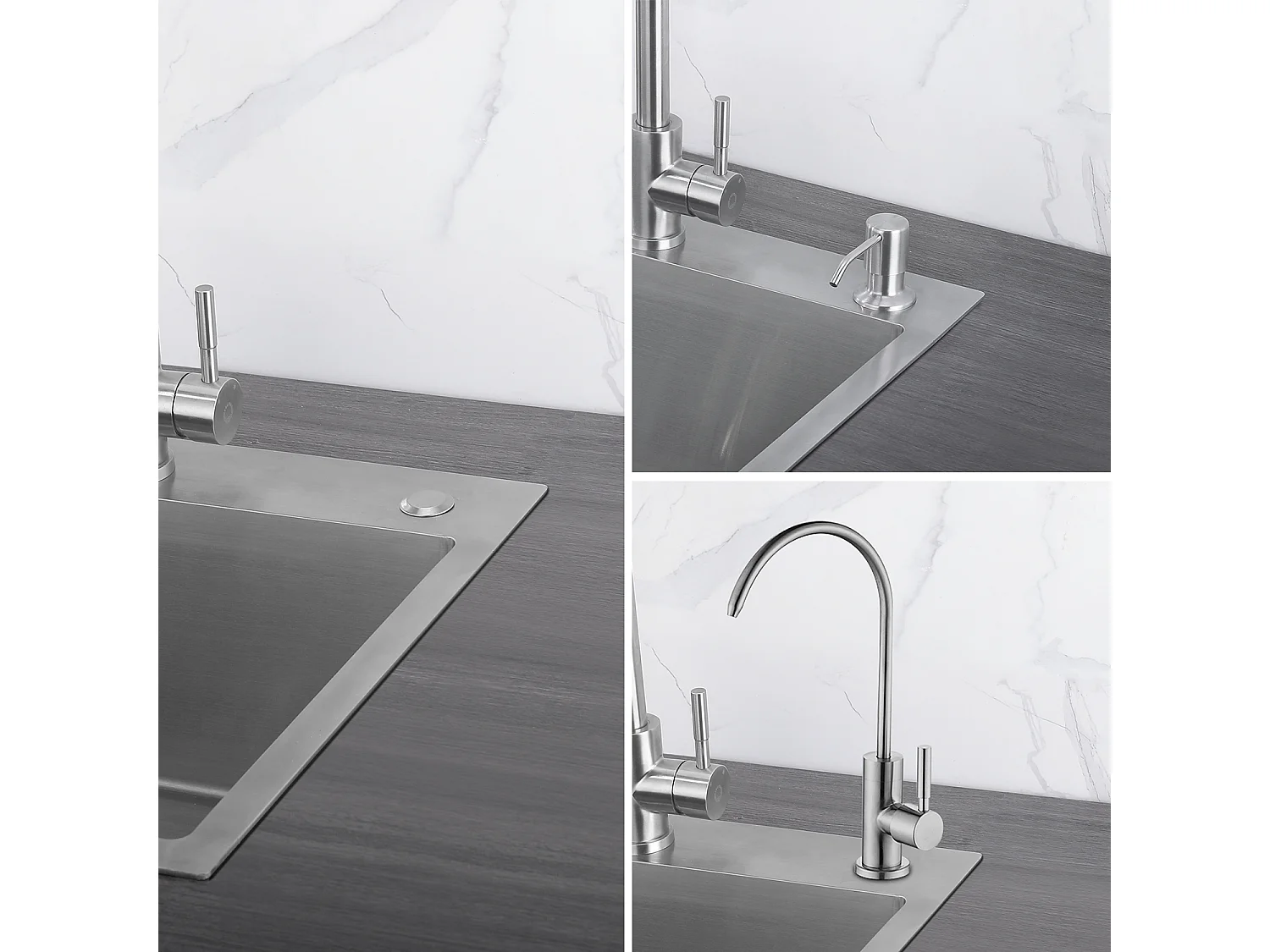 Cecipa max Évier de Cuisine 1 Bac, Évier de Cuisine 50 x 45 x 18,5 cm, Évier de Cuisine Carré Inoxydable Brossé,EU Modèle