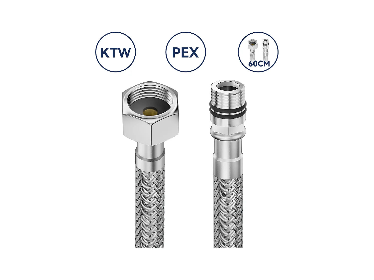 Aanrecht 1 Bak Roestvrij Staal Zwart 65x45CM, Inbouw/Opzetbaar+ Keukenkraan met Uittrekbare Handdouche 2 Stralen, Koud en Warm Water, Grijs