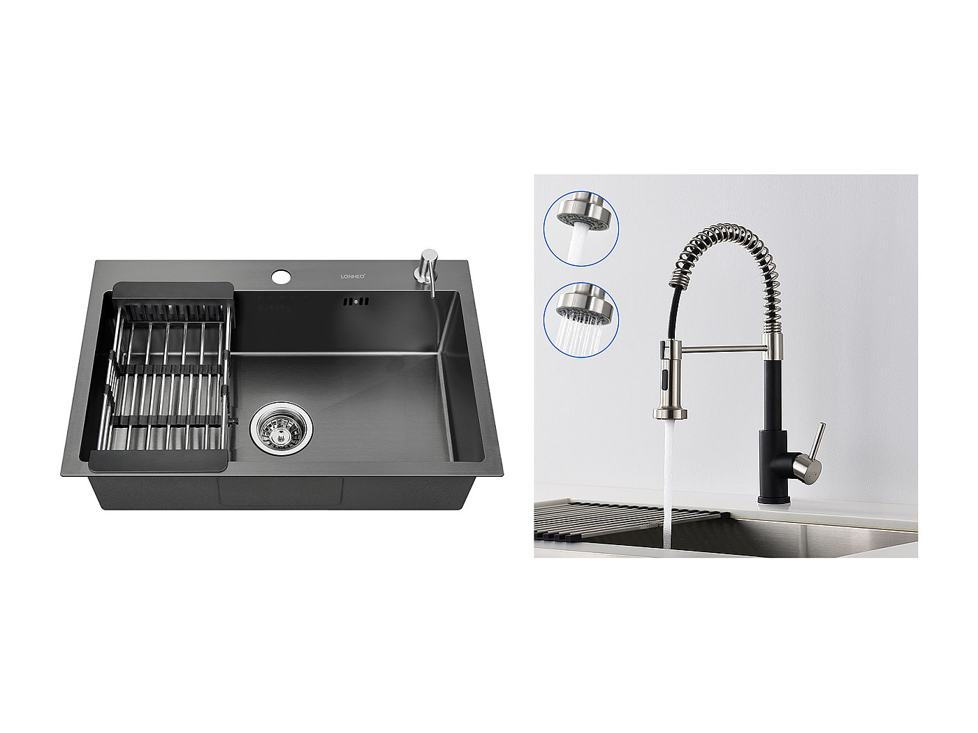 Caressi CA50KR10 RVS Spoelbak Met Kraangat
