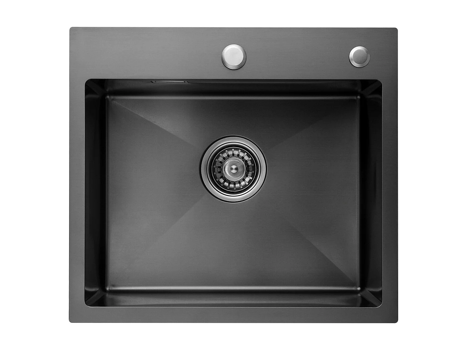 Cecipa max Evier Cuisine 1 Bac Évier Inox 1 Cuve avec Siphon et Trop-Plein Évier de Cuisine en Couleur Noir Anthracite 50×45×18.5CM,EU Modèle