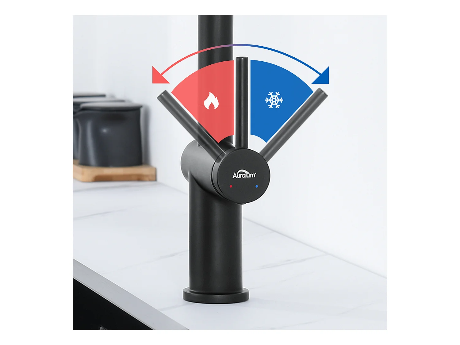 Auralum max Unterbauspüle, 1 Becken, 60 x 49 x 20 cm, Edelstahl 304, Schwarz + Ausziehbarer Küchenhahn mit zwei Funktionen, Schwarz