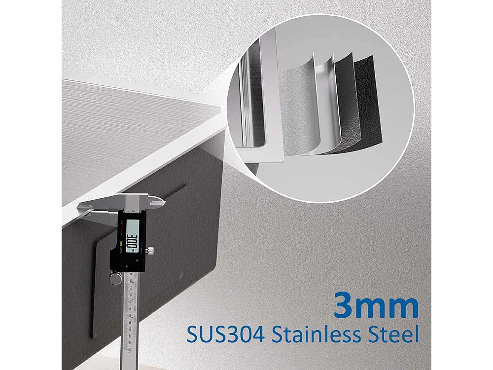 1 Becken Küchenspüle 45x45CM 304 Edelstahl, Einbau- und Aufsatzspüle + 304 Edelstahl Küchenmischbatterie, 360° schwenkbar, Schwarz