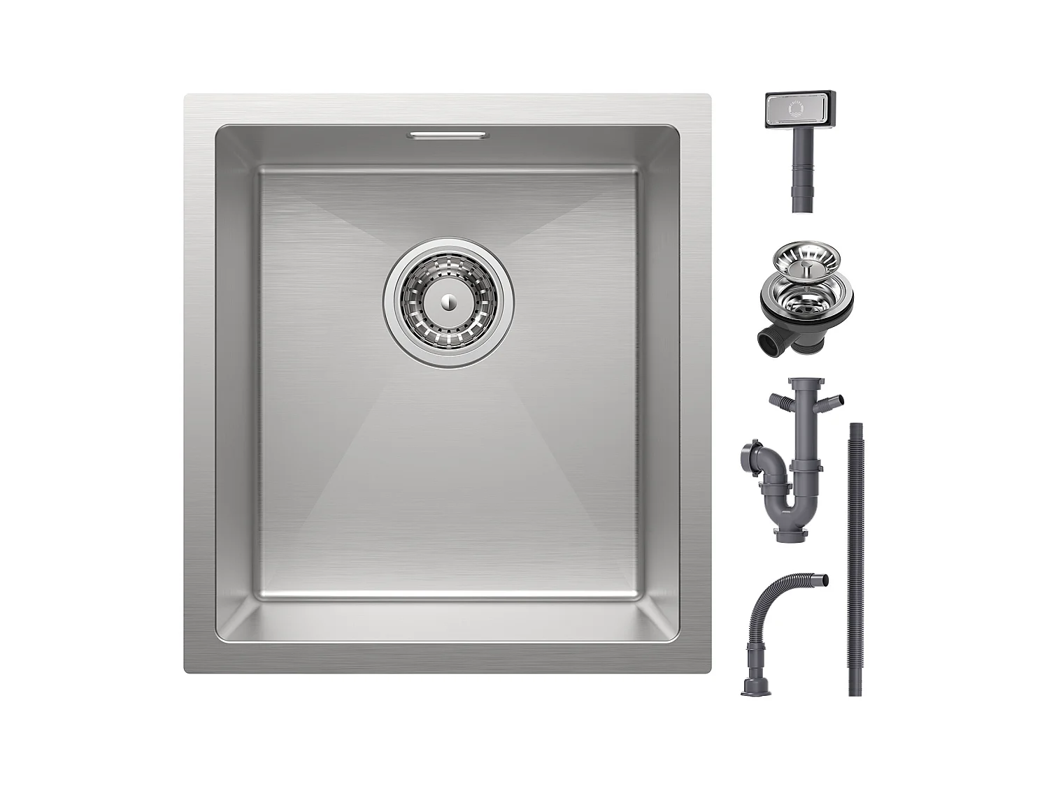 Cecipa max Évier de Cuisine 1 Bac 40x44x19 cm - Évier Inox de Cuisine - Évier Encastré Brossé,EU Modèle