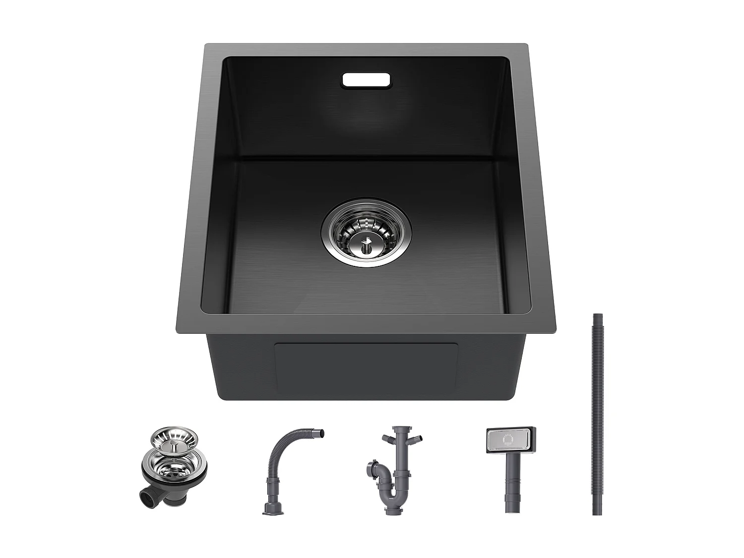 Cecipa max onderbouw roestvrijstalen spoelbak 40*44*19 cm keukenspoelbak 1 bak spoelbak - 201 nanometer zwart, EU-model