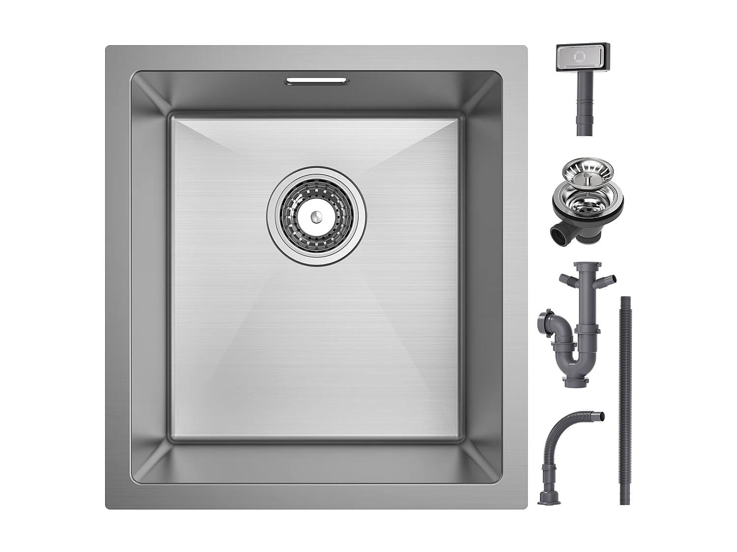 Cecipa max Unterbauspüle 40 * 44 cm Einzelbecken Küchenspüle Gebürsteter Edelstahl 304 Küchenspüle, EU-Modell