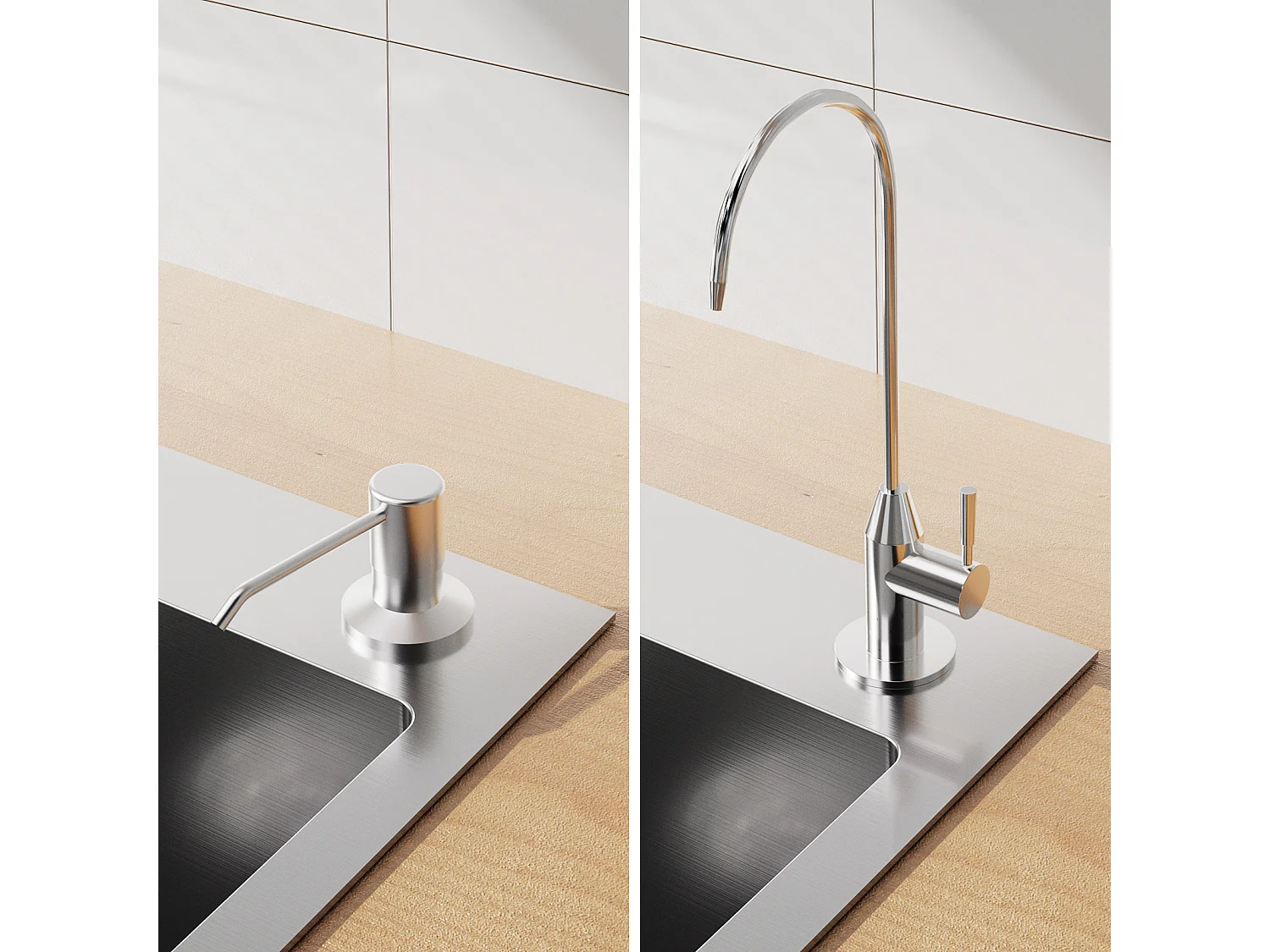 2 en 1 Évier de Cuisine 2 Bac 75x45x19cm,Encastré/ à Poser avec Distributeur de Savon+Robinet Cuisine avec Douchette Extensible,2 Modes,Noir