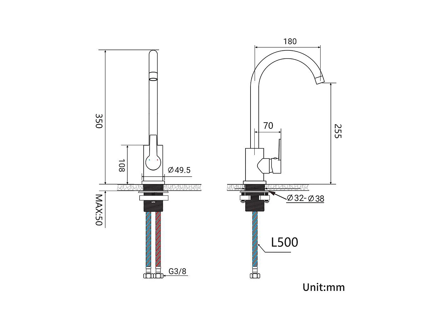 Auralum max Évier Cuisine à Encastrer,1 Bac,60*49*20CM,Évier en Acier inoxydable 304,Silver+Elégant Mitigeur de Cuisine Auralum Chromé,Pivotant 360°